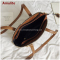 Women Round Straw Shoulder Beach Bags